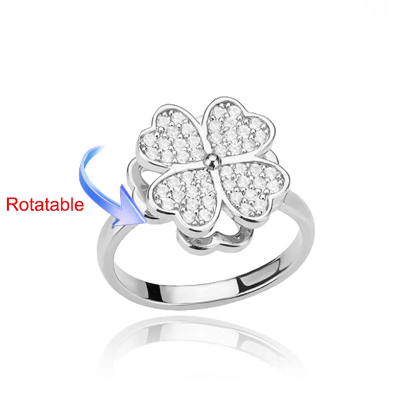 Anti-Stress Anxiety Rings for Women Gold Color Open Adjustable Rotating Ring Aesthetic Wedding Fashion Jewelry Gift