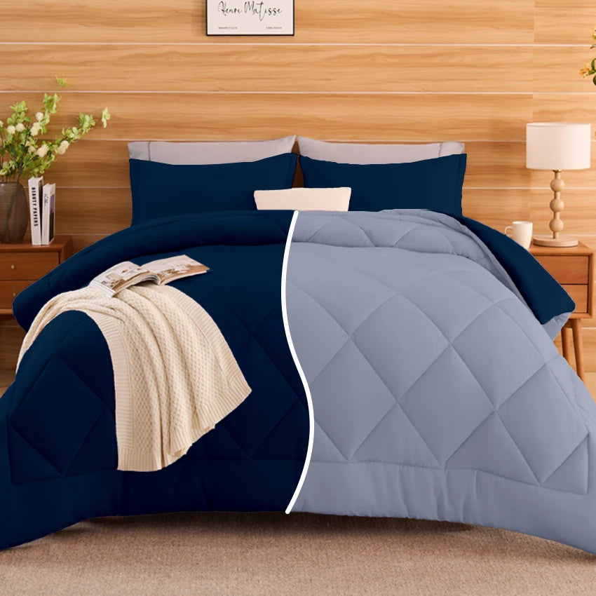 King Size Cooling Comforter Set - 2/3 Piece All-Season Bedding Set, Soft Breathable Lightweight Bedding with 1 Comforter and 1 or 2 Matching Pillow Shams, Easy Care, Ideal Holiday Gift