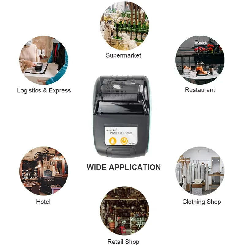 GOOJPRT 58mm Mini Thermal Receipt Printer Portable Inkless Bluetooth Ticket Bill POS Printer For Business Printing Wholesale