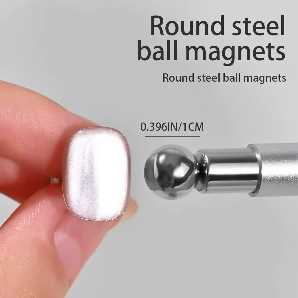 1/2Pcs Nail Cat Eye Magnetic Ball With Nail Magnetic Stick Tool Set Double-head Strong Magnet Pen 3D Cat Eye Gel Nail Supplies