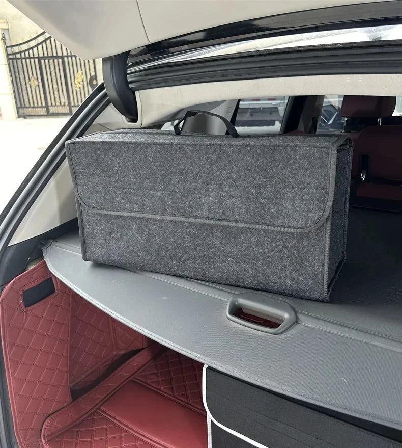 Large Car Trunk Storage Bag Soft Felt Organizer Anti-Slip Boot Compartment Accessory for Vehicle Tool And Item Organization