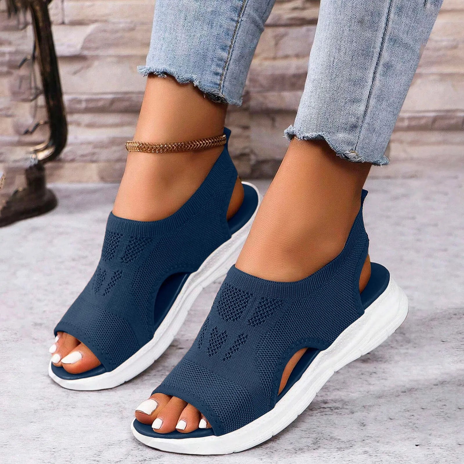 Mesh Thick Bottom Sandals For Women Women's Breathable Orthopedic Sandals Comfortable Walking Tennis Women Ultra Comfort Sandal