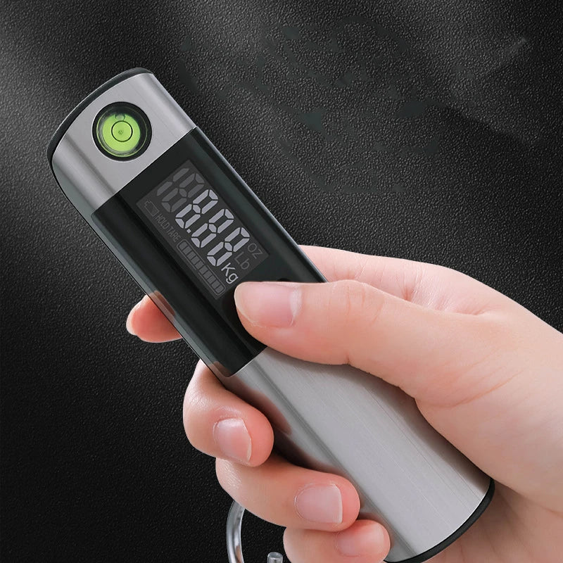 Portable Electronic Scale with Rule, Household Small 50kg Portable Mini Hook Weighing, High-Precision Luggage Weighing Device