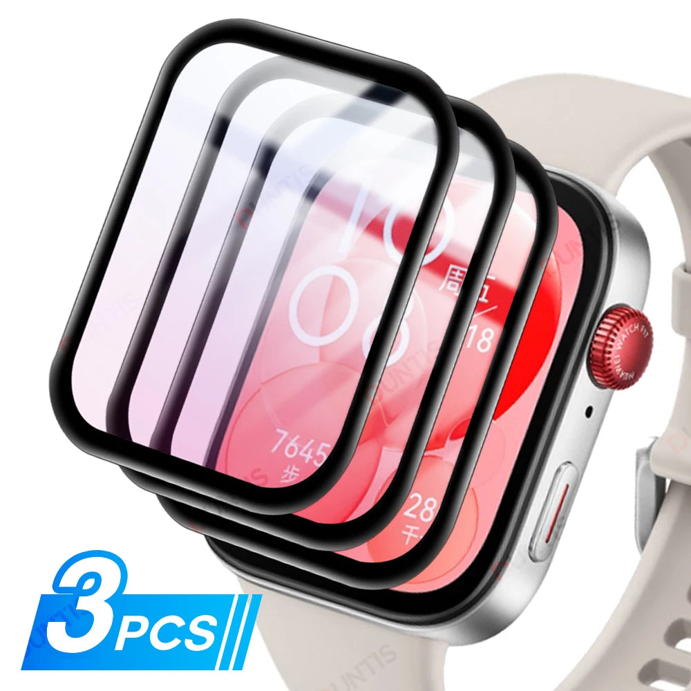 Screen Protector for Huawei Watch Fit 3 /4 3D Curved Screen Protector Huawei Watch Fit3/4 Ultra-HD Full Coverage Protective Film