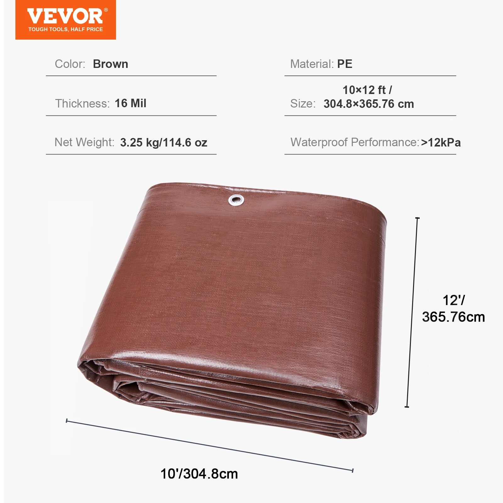 SucceBuy Heavy Duty Tarp Waterproof Tear Proof Poly Plastic Tarps Cover Multi-Purpose Outdoor Tarpaulin with Grommets for Truck
