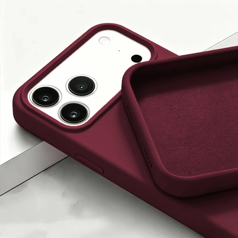 Phone Case - Original Liquid Silicone Soft Phone Case for iPhone 18 17 16 15 14 13 Pro Max Candy Color Shockproof Cover Funda