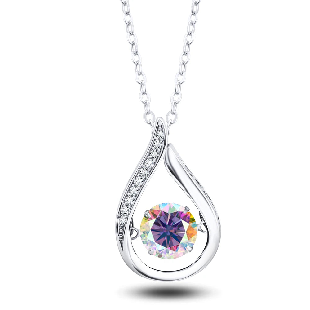 VVS1 D Color Moissanite Necklace For Women Fine Jewelry 925 Sterling Sliver Chain Plated 18k White Gold