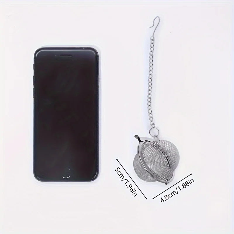 1PC/304 stainless steel flavored filter ball, tea filter ball, soup filter ball with extension chain hook