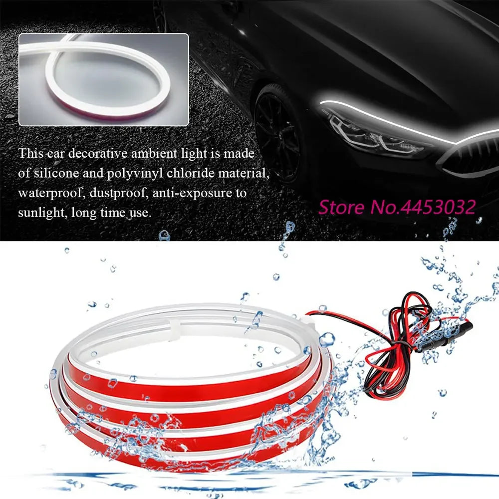 DRL Auto Scan Starting LED Strips For Honda N-BOX 2011-2025 Car Hood Light Flexible Headlights Welcome Light 59 Inch
