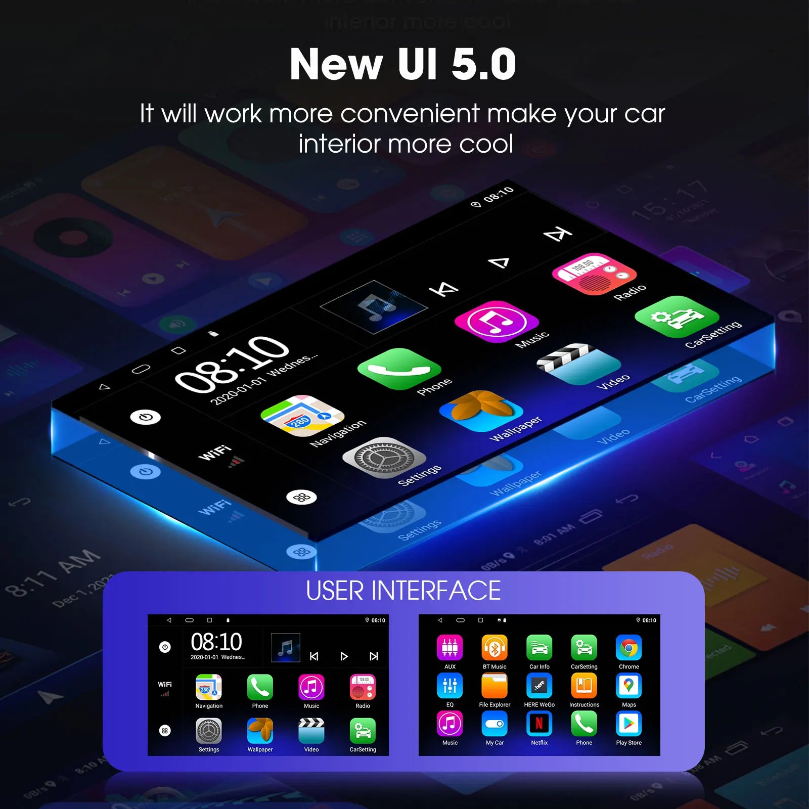Android Car Stereo fo Honda Accord 7th 2003-2007,Build-in Carplay & Android Auto, 10 inch Capacitive Touch Screen GPS Navigation