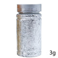 Golden Silvery Foil Decorative Paper Resin Mold Fillings Resin Jewelry Making Metallic Foil Flakes For Nail Art, Painting, Craft