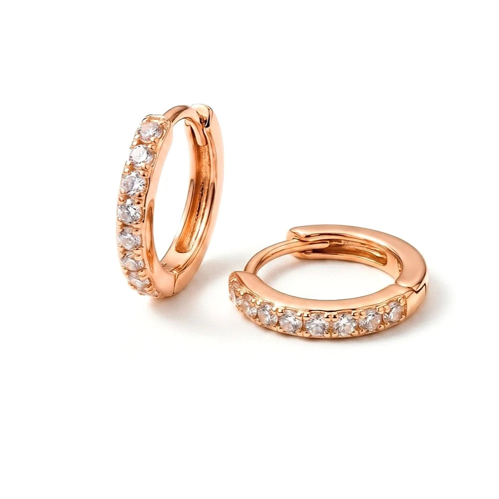 2/6PCS 316L Stainless Steel Minimalist Hoop Earrings Crystal Zirconia Small Cartilage Helix Tragus Piercing Jewelry for Women
