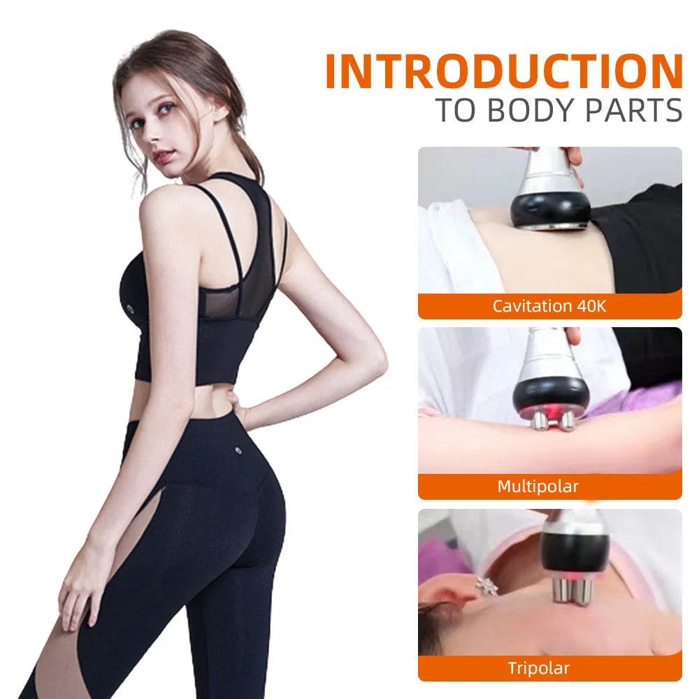 3 In 1 40k Cavitation Body Sculpting Machine Portable Fat Burning Machine for Busy Professionals At-Home Fat Burning Device