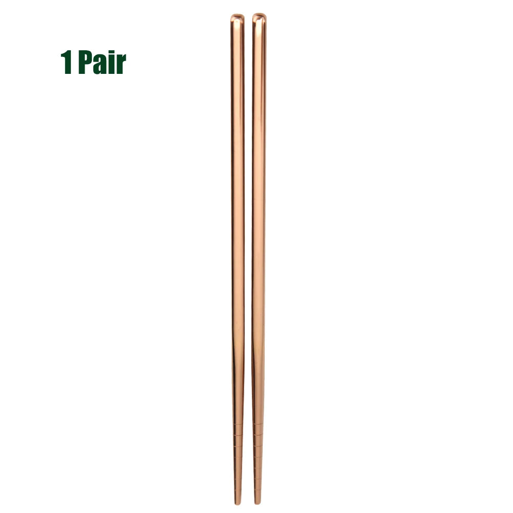 1-5 Pair Stainless Steel Chopsticks Metal Chop Sticks Tableware Silver Gold Multicolor Wedding Party Festival Supplies