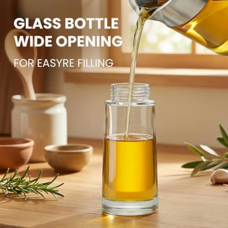 200ml Glass Oil Sprayer for Cooking Olive Oil Spray Bottle for Air Fryer Salad Baking and Frying Refillable Oil Mister for Kitc