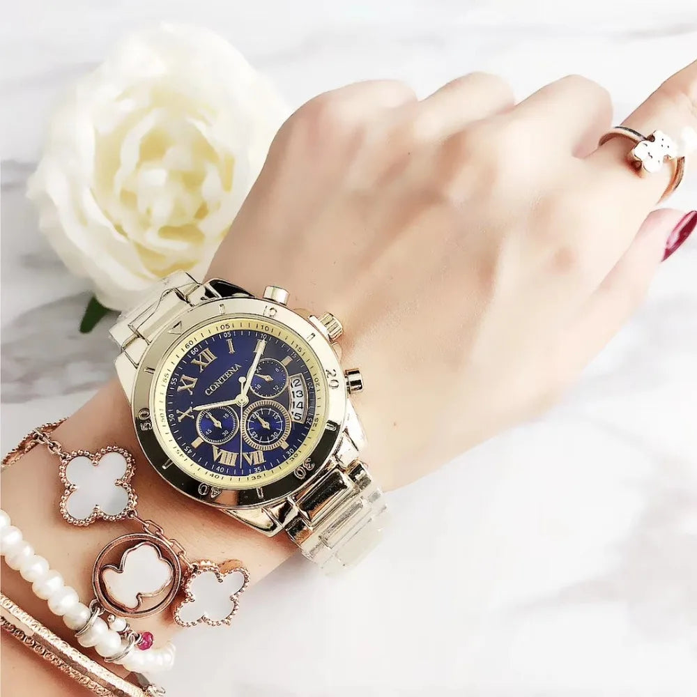 CONTENA Top Brand Luxury Watches for Women Fashion Creative Steel Bracelet Women's Watches Ladies Quartz Watch Reloj Mujer