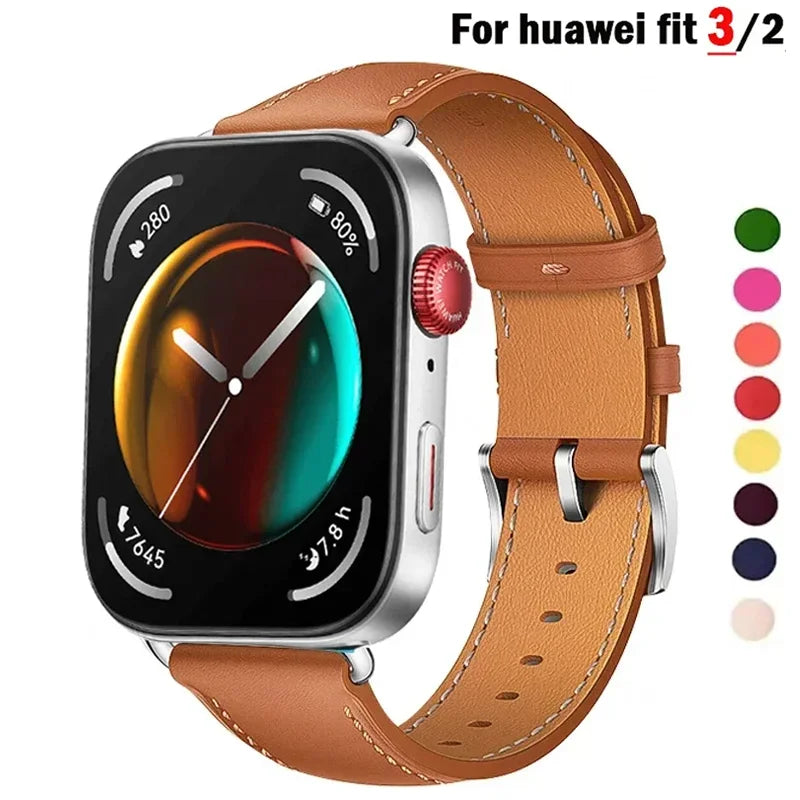 Strap For Huawei Watch Fit 3 Smartwatch Band Replacement Wristband retro Genuine Leather Bracelet For Huawei Fit 2 Accessories