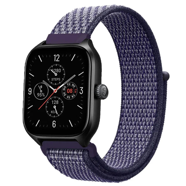 20mm 22mm Nylon Loop Strap for Amazfit GTR 47mm/GTR4 3 Pro/GTS 4 mini/3 Bracelet for Amazfit Balance 3 2/bip 5 6 Max/Stratos 2 3