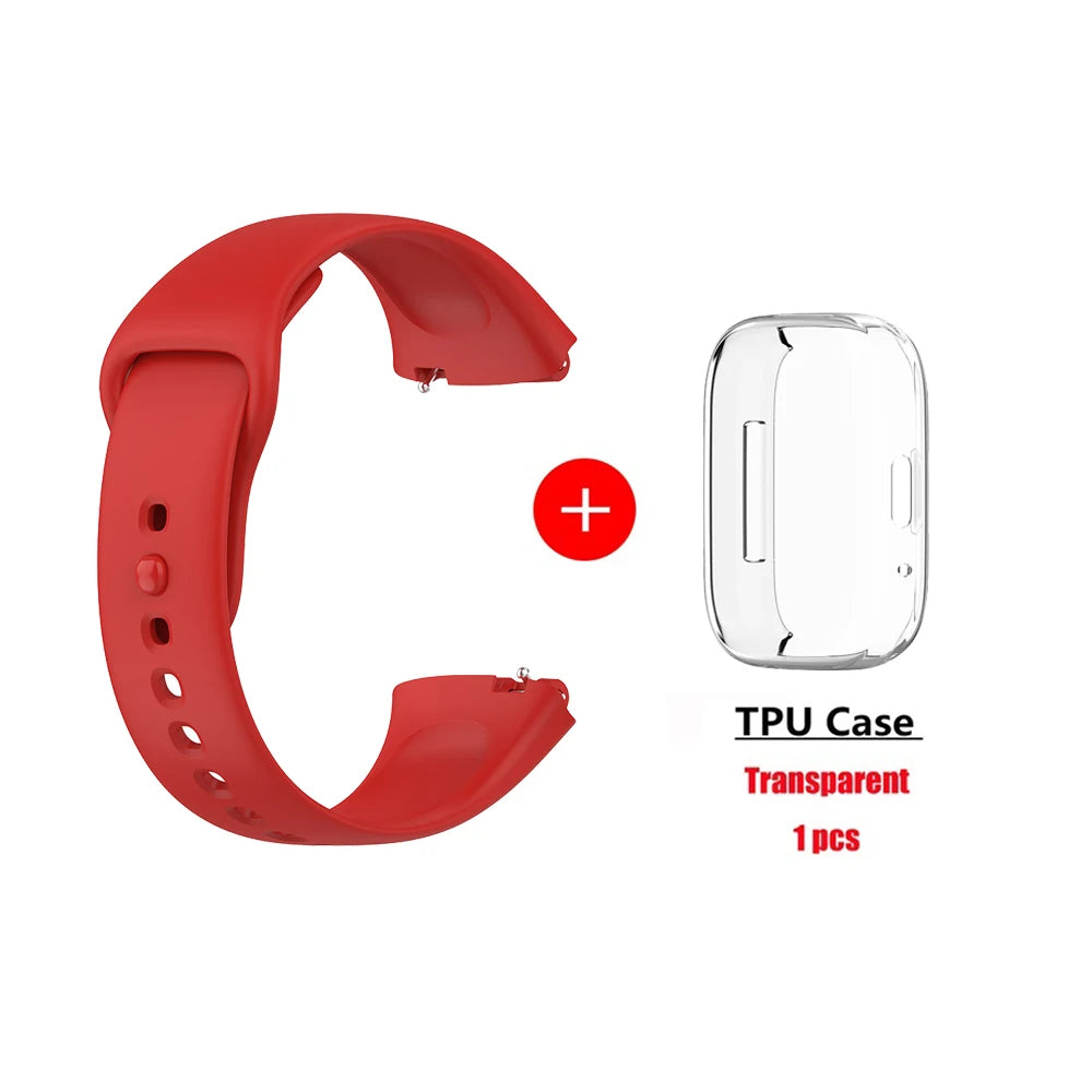Soft Silicone Strap for Redmi Watch 3 Active Strap Accessories Smart Replacement Watchband and Screen Protector Case Wristband