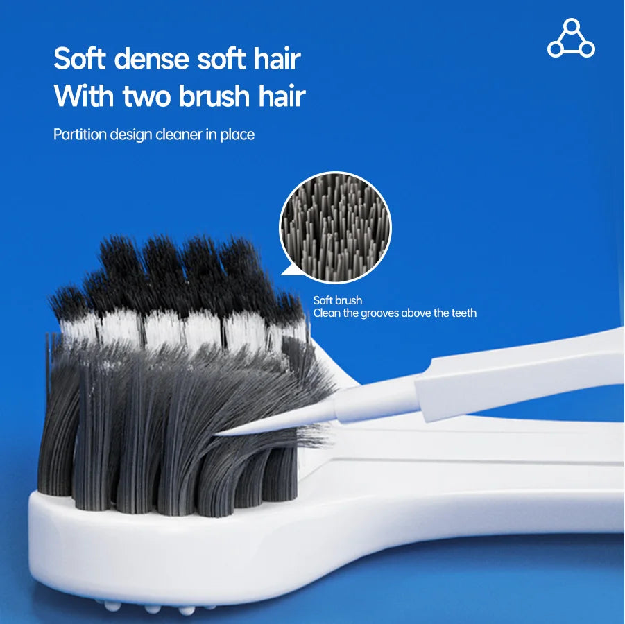 3D Manual Toothbrush 6pcs Three sided U-shaped Soft Toothbrush for Comprehensive Oral Cleaning for Adults, Men and Women, Couple