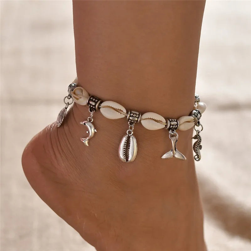 New Beads Starfish Anklets For Women Beach Anklet Leg Bracelet Handmade Bohemian Foot Chain Boho Summer Beach Jewelry