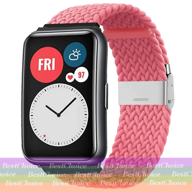 Nylon Braided Watch Strap for Huawei Watch Fit 3 Elastic Loop for Huawei Watch Fit 2 1Adjustable Band Bracelet Metal Connector