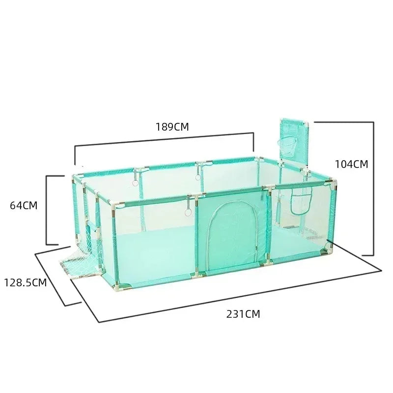 Baby Playground Playpen Corralito for Baby Toddlers with Thicken Steel Pipes Kids Play Park Activity Fence Ball Box Game Playpen