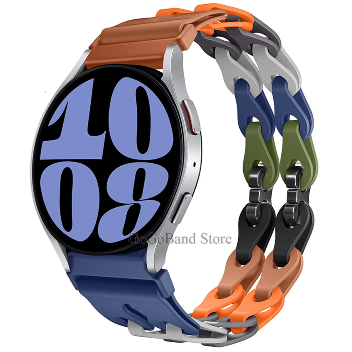 22mm 20mm Chain Strap for Samsung Galaxy Watch 7 6 5 4 6Classic Silicone Band for Huawei GT4 3Pro for Amazfit GTR 4/GTS Bracelet