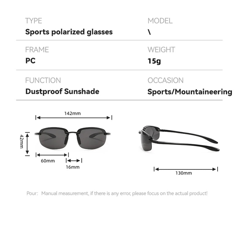 Polarized Sports Sunglasses TR90 Material Flexible & Durable - UV Protection for Driving Fishing Golf Cycling Unisex