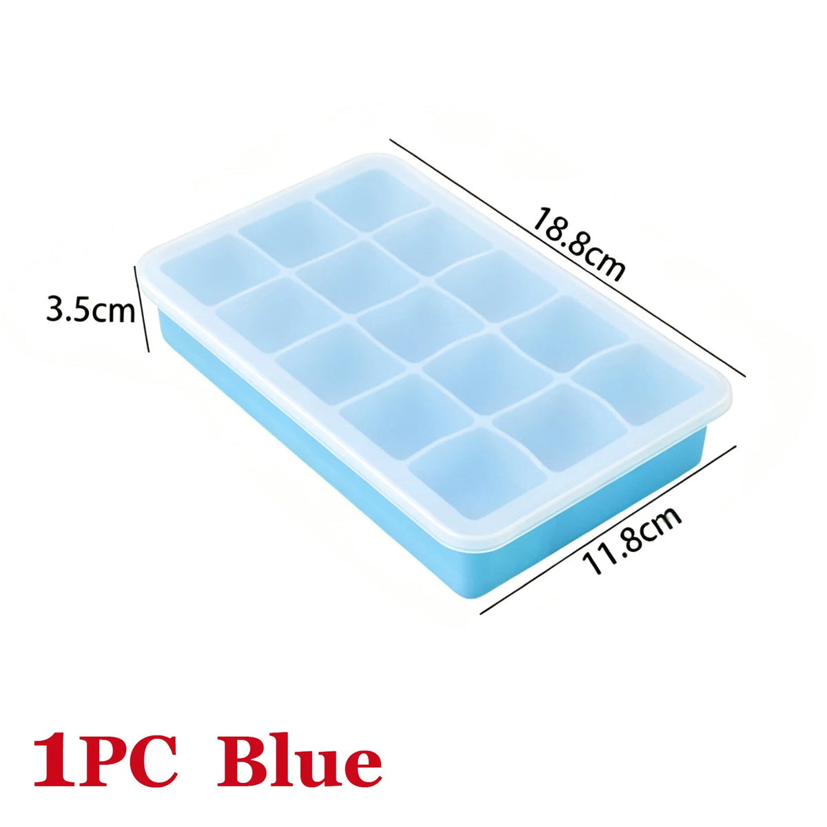 15 Cavity Ice Cube Tray Silicone Square Ice Trays Easy Release Stackable Ice Cube Molds with Removable Lid Ice Cubes for Whiskey