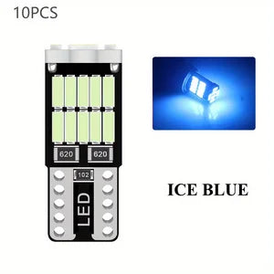 10PCS T10 W5W LED Bulbs - 6000K Cool White 4014 26SMD Canbus, Fits 168 194 5w5 for Car Interior & Signal Lights Upgrade