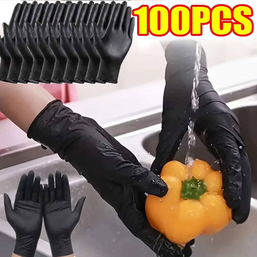 Black Pure Nitrile Disposable Gloves Durable Household Cleaning Gloves Suitable For Kitchen Cleaning Tattoos Beauty Salons