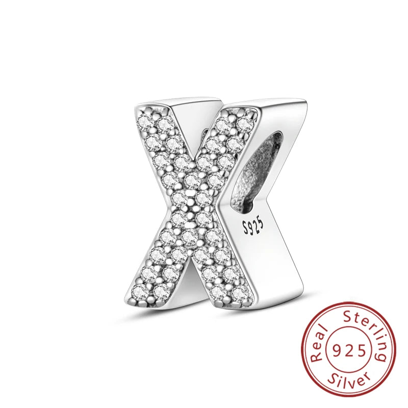 Charms Fit Original Bracelet A-Z Alphabet Charms Beads 925 Sterling Silver 26 Letters Charm for Women Girl DIY Fine Jewelry Gift