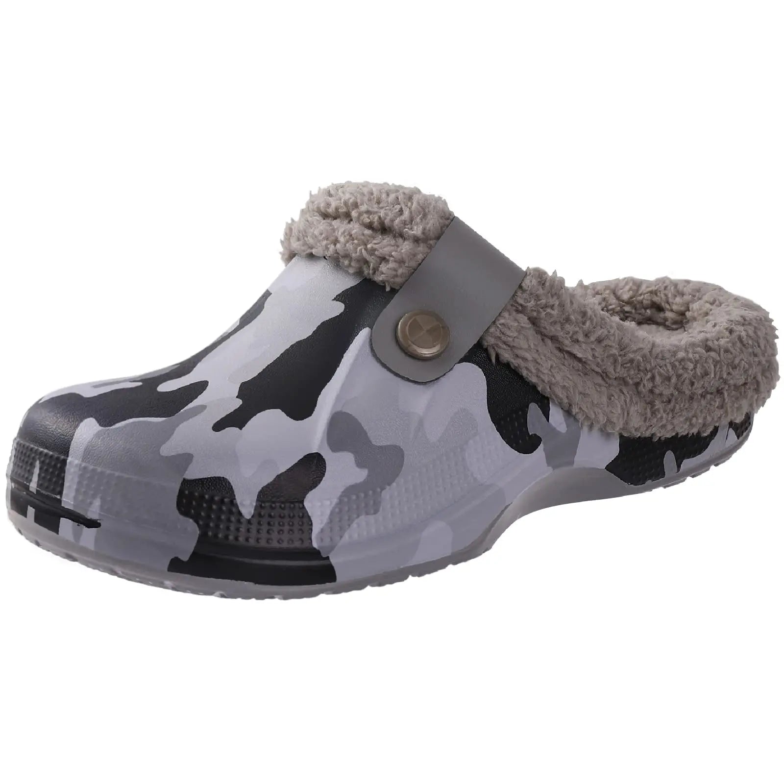 Comwarm Winter New Fuzzy House Slippers For Women Men Waterproof Garden Shoes Soft Plush Slippers Outdoor Warm Furry Clogs Slide