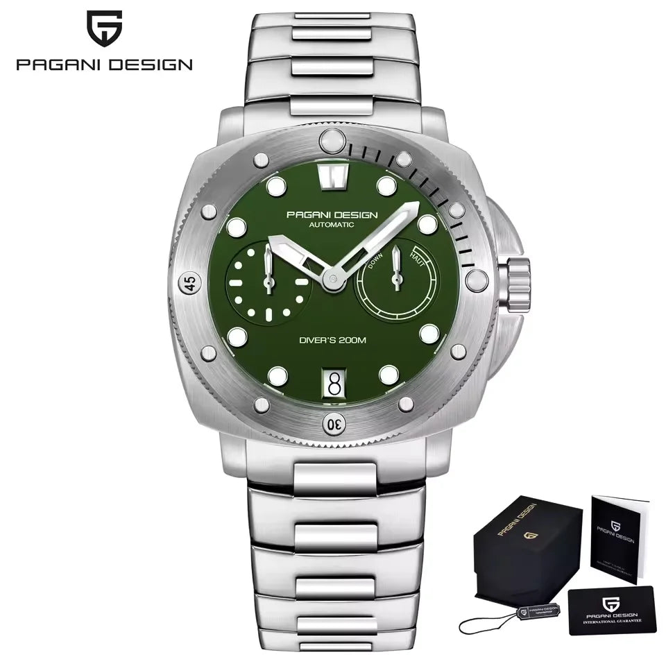 PAGANI Design 2026 New Men Automatic Mechanical Watches Top Brand Luxury 200M Waterproof AR Sapphire Watch for Men