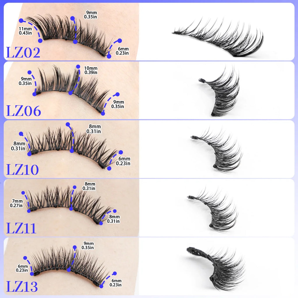 1 Pair Magnetic Eyelashes Set Reusable Easy to Use Eyelash Extension Tools Natural Curler False Eyelashes With Magnetic Tweezers