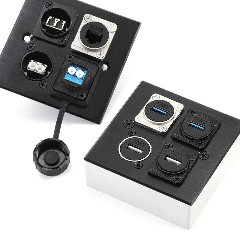 D-type Multifunctional Data Module 86 Panel audio video socket XLR VGA BNC RJ45 RJ11 Jack 3.5/6.35 RCA USB3.0 TypeC Connector