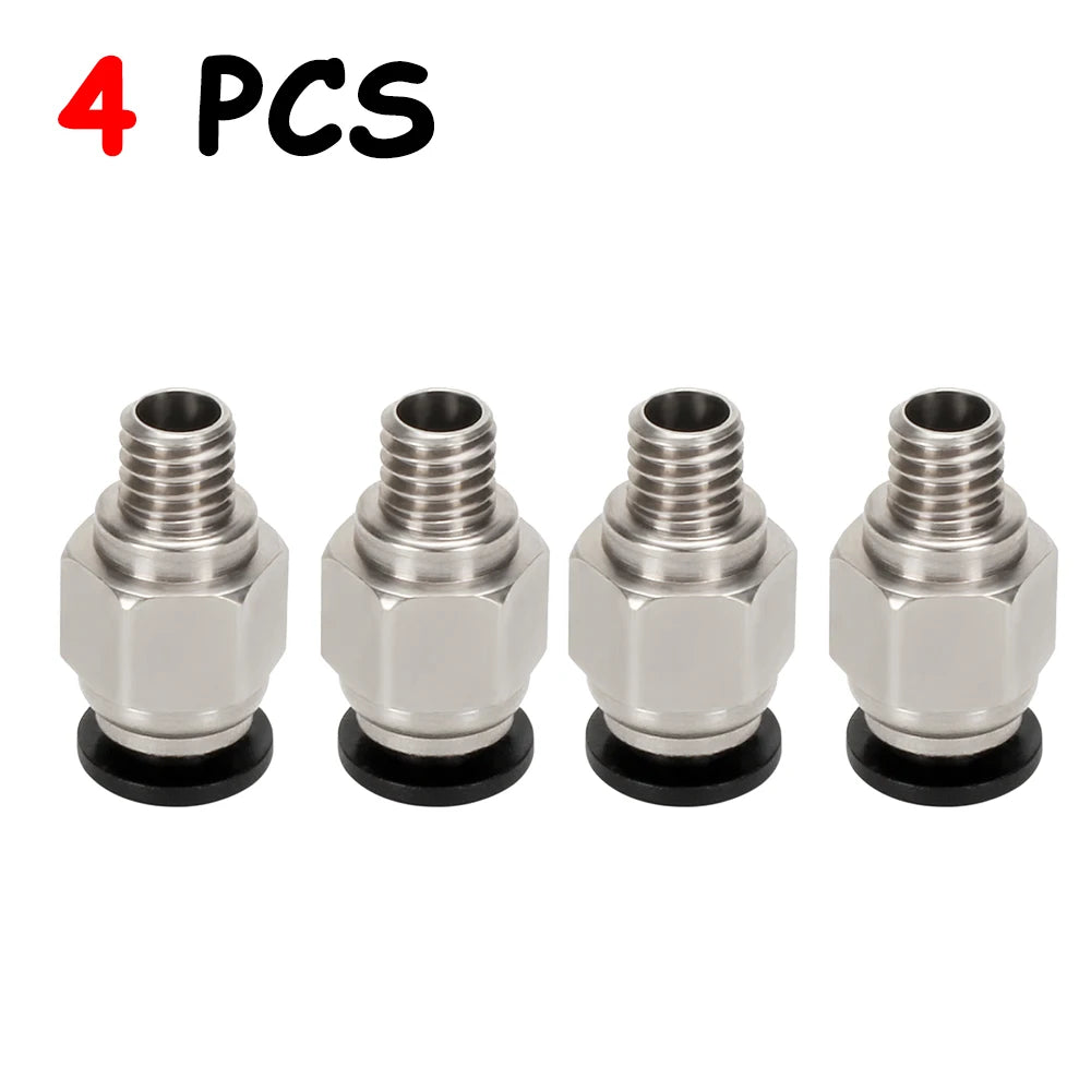 1-10pcs 3d Printer Accessories PC4-M6 Male Straight Pneumatic PTFE Tube Push in Quick Fitting Connector