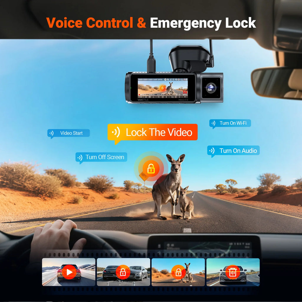 Vantrue N5S DashCam 4 Channel WiFi 360 Degree STARVIS 2 IR Night Vision LTE Support Voice Control 24 Hours Parking Mode