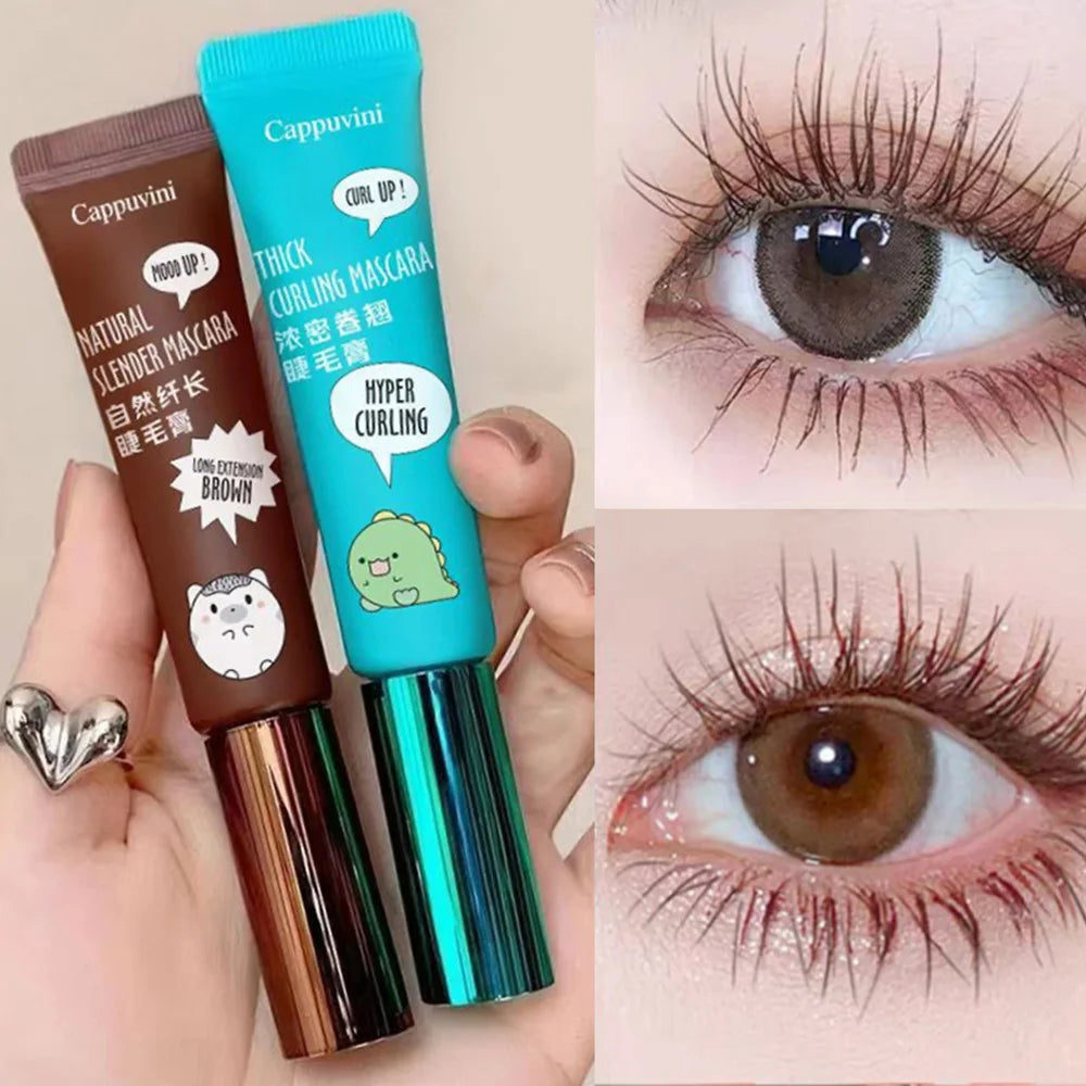 Toothpaste Tube Mascara Waterproof - 12H Long Thick Curled Lengthens Natural Look Smudge-proof Long-lasting Black Lashes