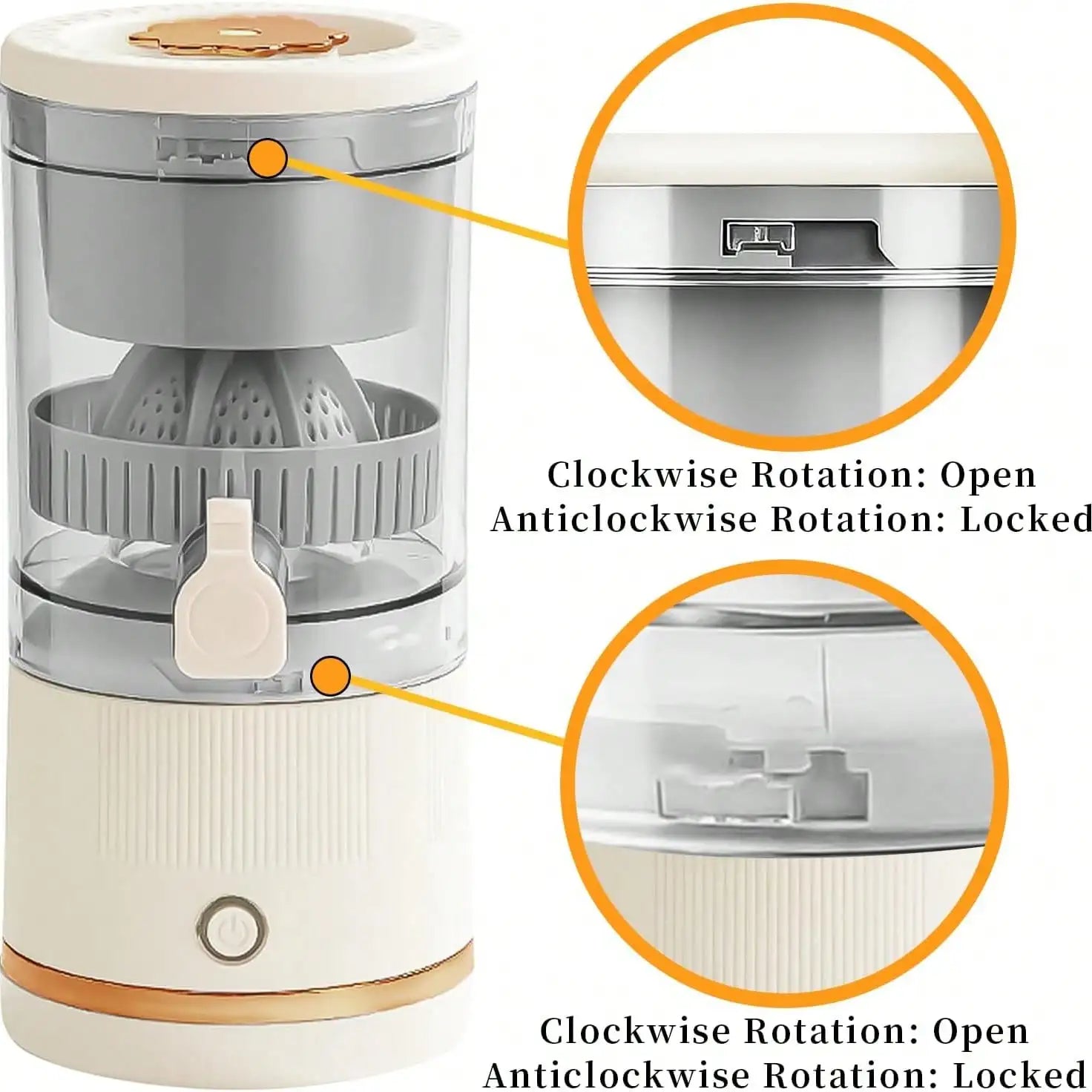 USB Rechargeable Juice Extractor - Fast 20 Seconds Orange Juice Extraction, Detachable Design, Easy To Clean ABS Cup, Great For Oranges, Lemons, Grapefruits And More |Modern Kitchen Utensils |Durable Plastic, Fast Juicing |De