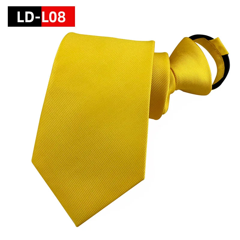 Zipper Tie Men Necktie Lazy Pre-tied Ties Solid 8cm Hot Sell Style Zipper Necktie For Men Women Bridegroom Wedding Wholesale