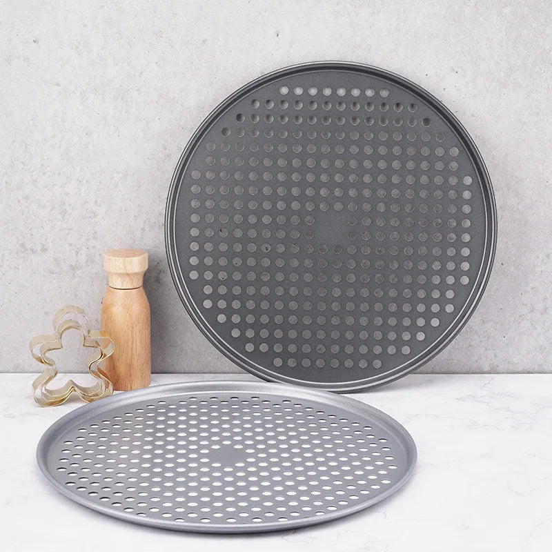 Thickened Pizza Tray with Hole Cheese Pizza Oven Baking Tray Barbecue Commercial Large Baking Tray