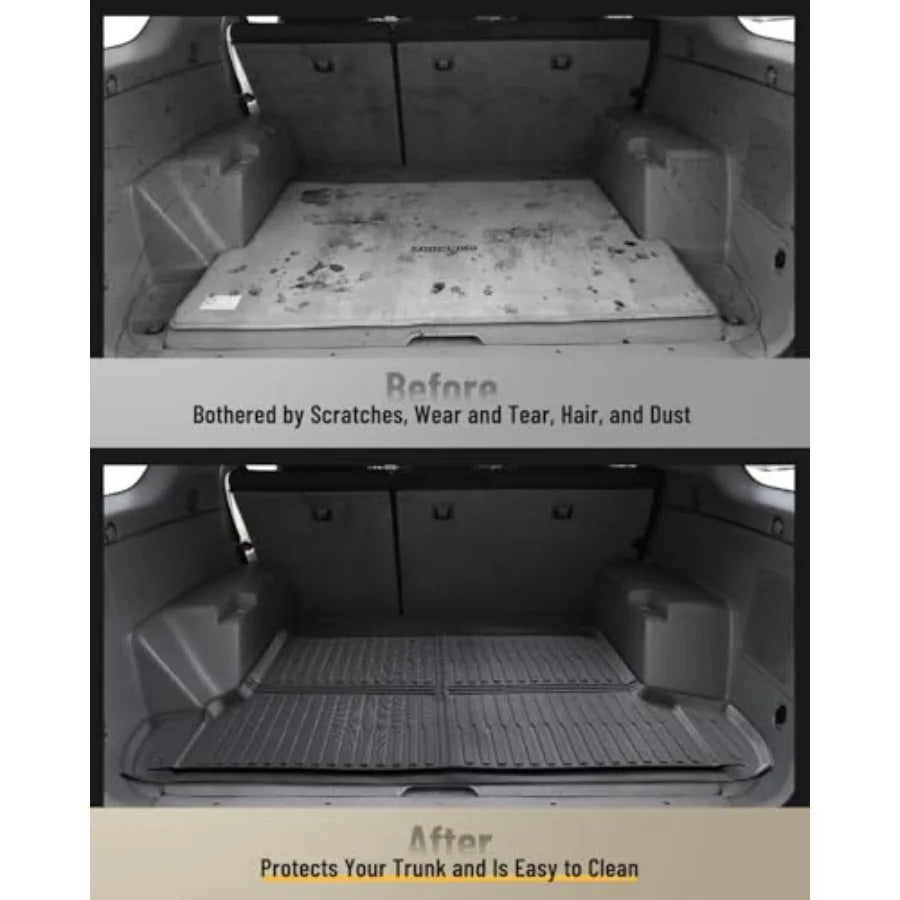 Car Floor Mats for Toyota 4Runner: 2003-2009 4th Gen Cargo Trunk Liner, All Weather Accessories Rubber Carpet Custom Fit for To