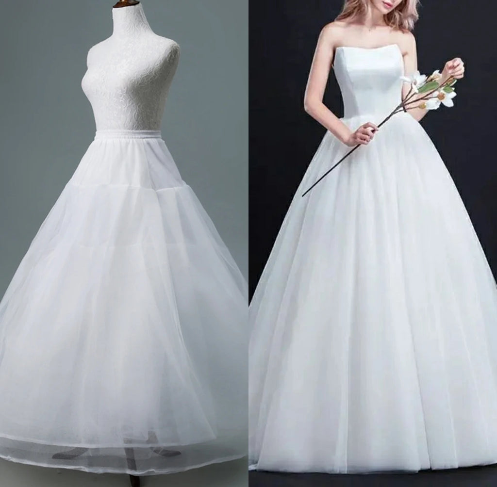 4/6/8 Layers Tulle Petticoat Wedding Accessories Chemise Without Hoops For A Line Wedding Dress Wide Puffy Underskirt