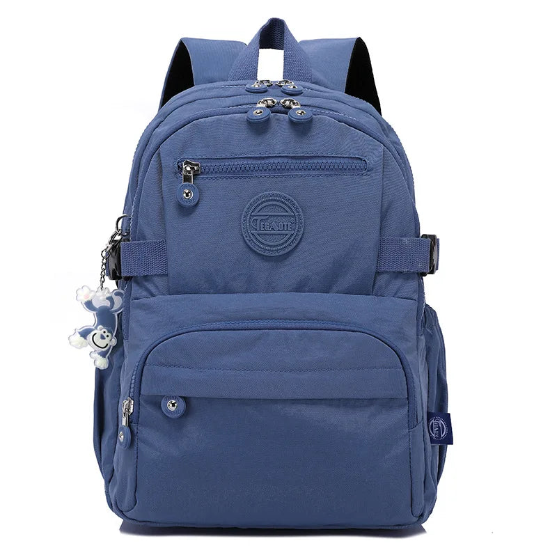 A4 Large Capacity Nylon Men Women Laptop Backpack Lightweight Waterproof Schoolbag Travel Bag Green Blue Red Pink Black M2303