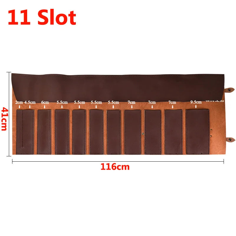 8 9 11 Slot Portable Kitchen Knife Roll Bag Foldable Camping Picnic Carry Case Chef Cooking Knife Storage Pocket Organizer Tools