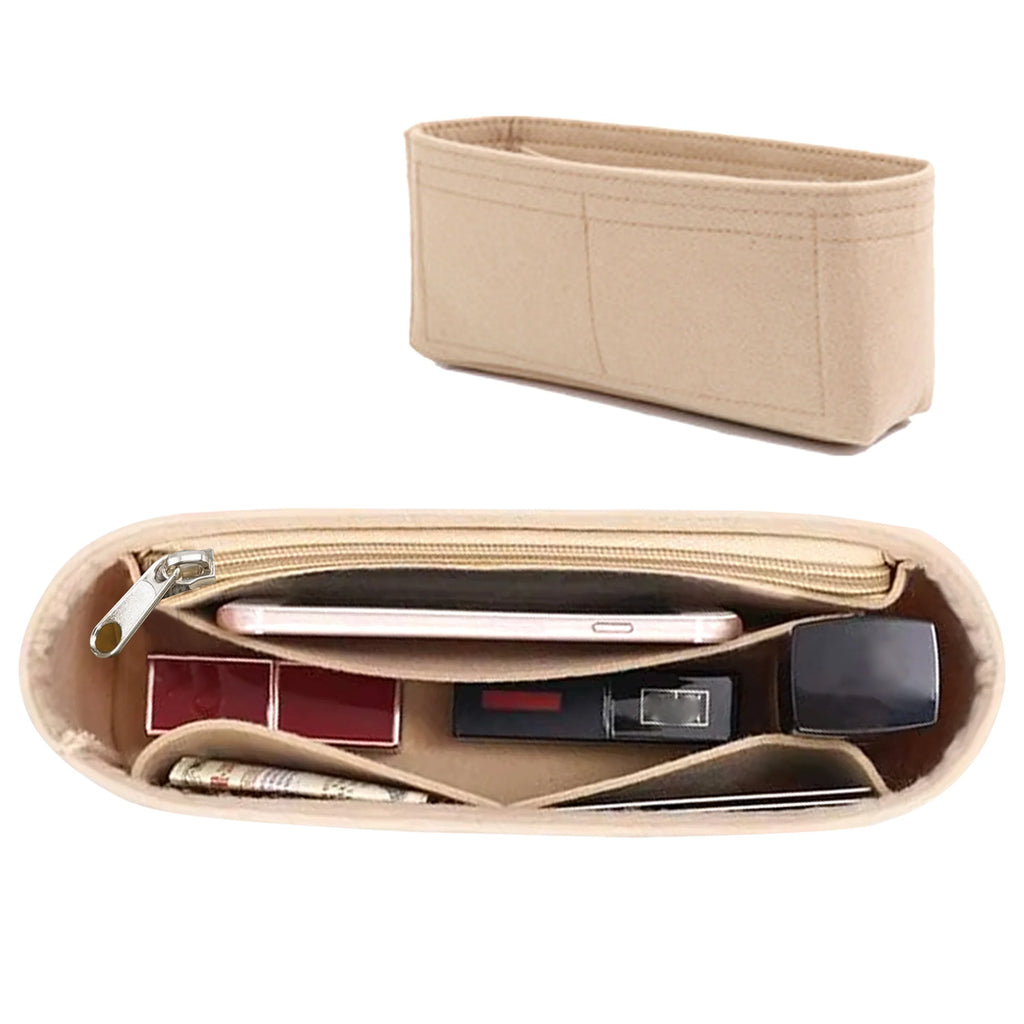Felt Purse Organizer Insert with Zipper – Inner Liner Pouch for Shoulder Bags, Handbags & Totes, Women Storage Bag, 3 Size