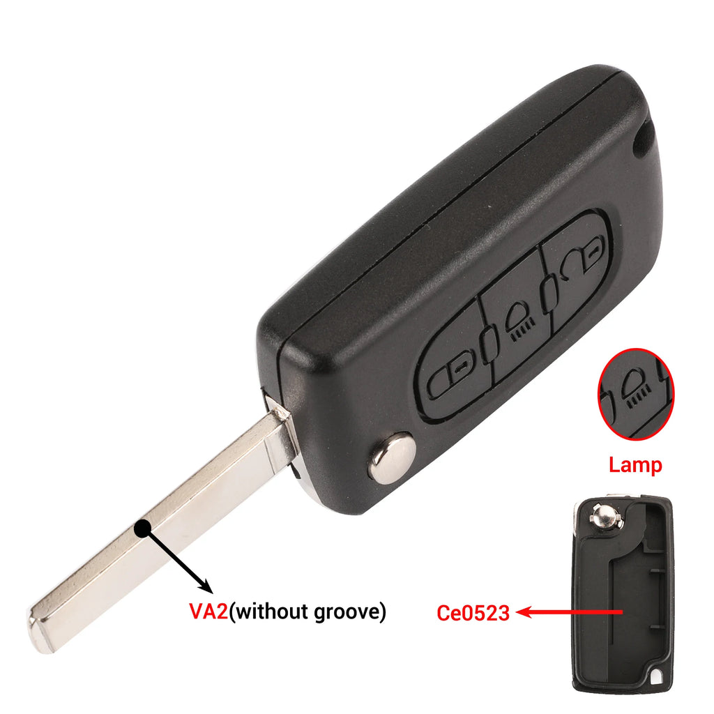 Jingyuqin 2/3 Buttons for Peugeot 207 307 308 407 607 807 For Citroen C2 C3 C4 C5 C6 Auto Remote key Case Va2/Hu83 CE0523 CE0536