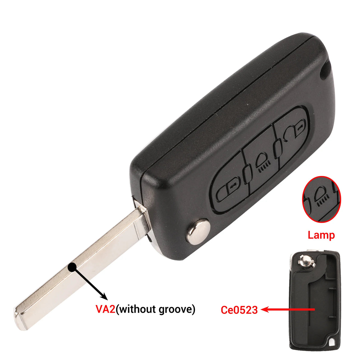 Jingyuqin 2/3 Buttons for Peugeot 207 307 308 407 607 807 For Citroen C2 C3 C4 C5 C6 Auto Remote key Case Va2/Hu83 CE0523 CE0536